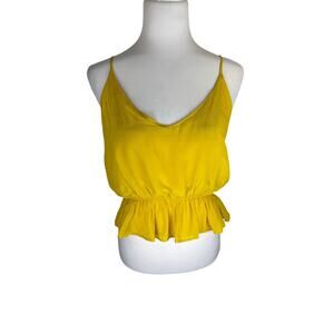 Pookie & Sebastian Mustard Yellow Crop Camisole Top Size Medium